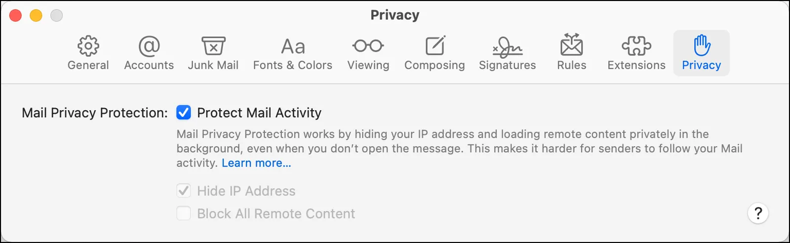 Mail Privacy Protection Setting introduced by Apple