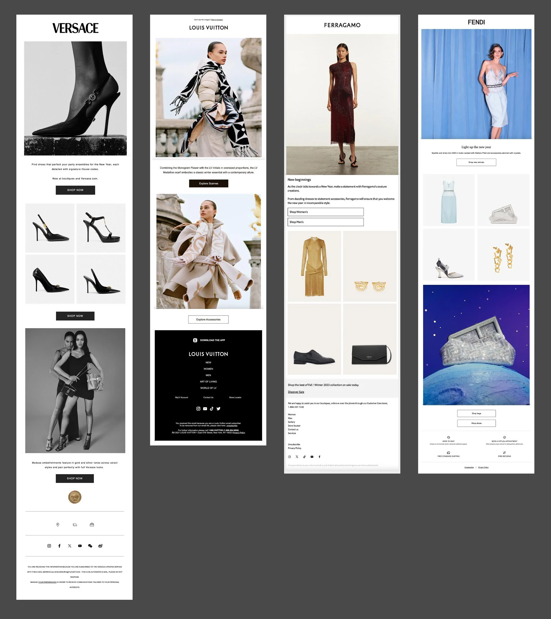 Minimalist design examples Examples of a minimalist email design by brands such as Versace, Louis Vuitton, Fendi or Ferragamo.