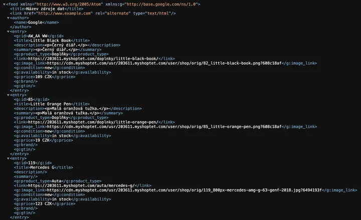 XML Product Feed