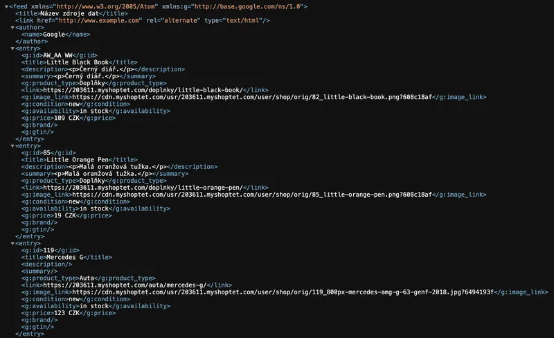 XML Product Feed