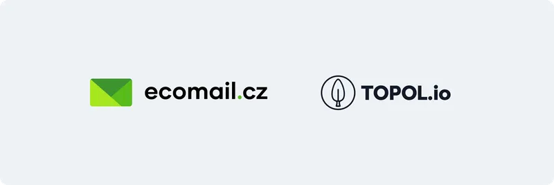 Ecomail and Topol logos shown together for their integration