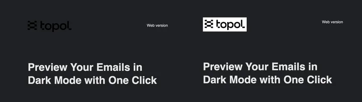 Example of an email rendered correctly in dark mode