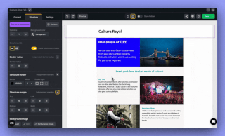 Using the color picker to customize an email design in Topol