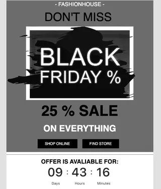 Example of a well-designed email header layout