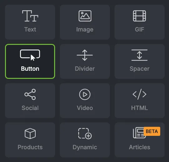 Button block in Topol's email editor