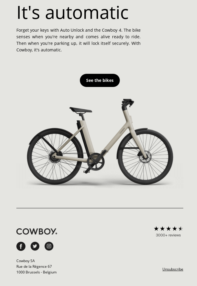 Cowboy example of Minimalist Email Design Example of Minimalist Email Design by brand Cowboy