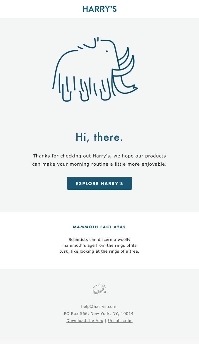 Harrys example of Minimalist Email Design Example of Minimalist Email Design by brand Harrys