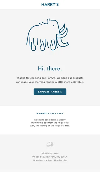 Example of Minimalist Email Design by brand Harrys