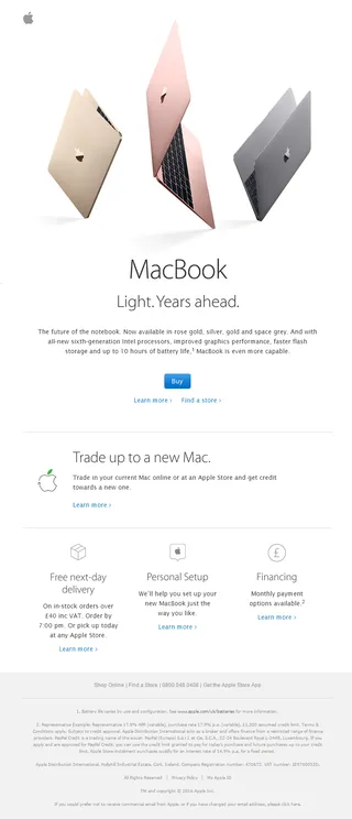 Example of Minimalist Email Design by brand Apple