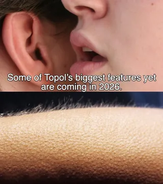 Goosebumps book-cover meme reacting to a new Topol feature