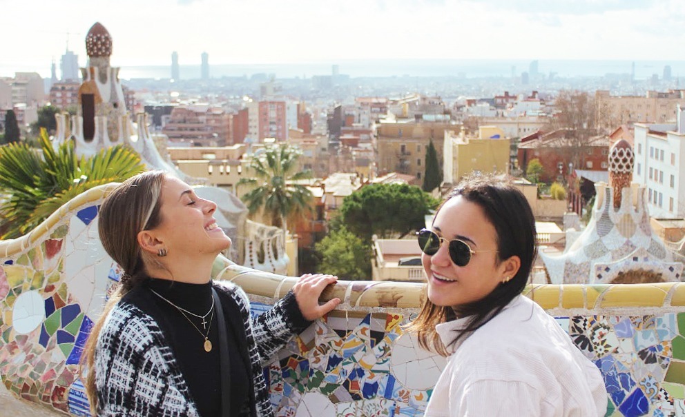Two gap semester students in Barcelona, Spain