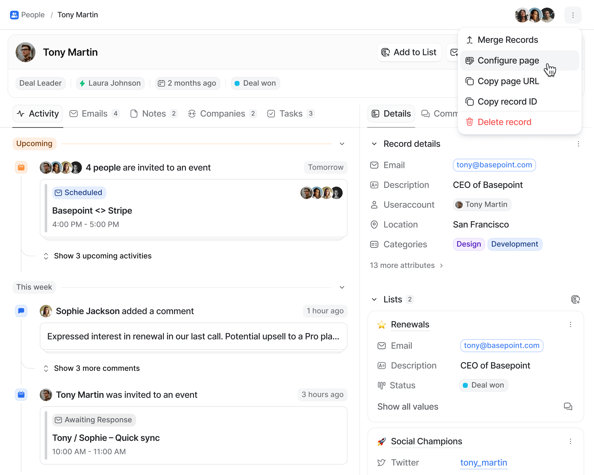 Configurable record pages | Attio Changelog