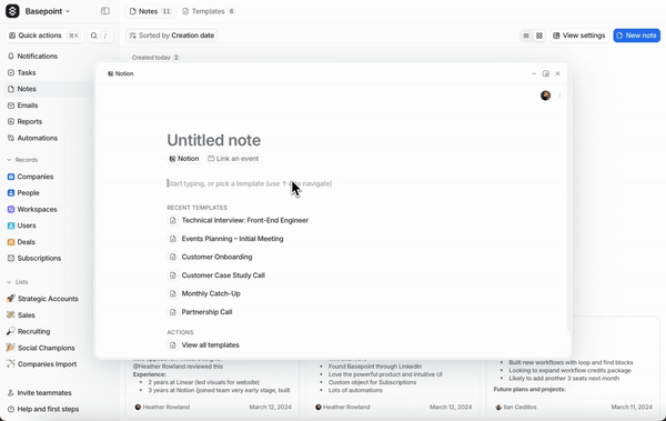 Next-level note taking | Attio Changelog
