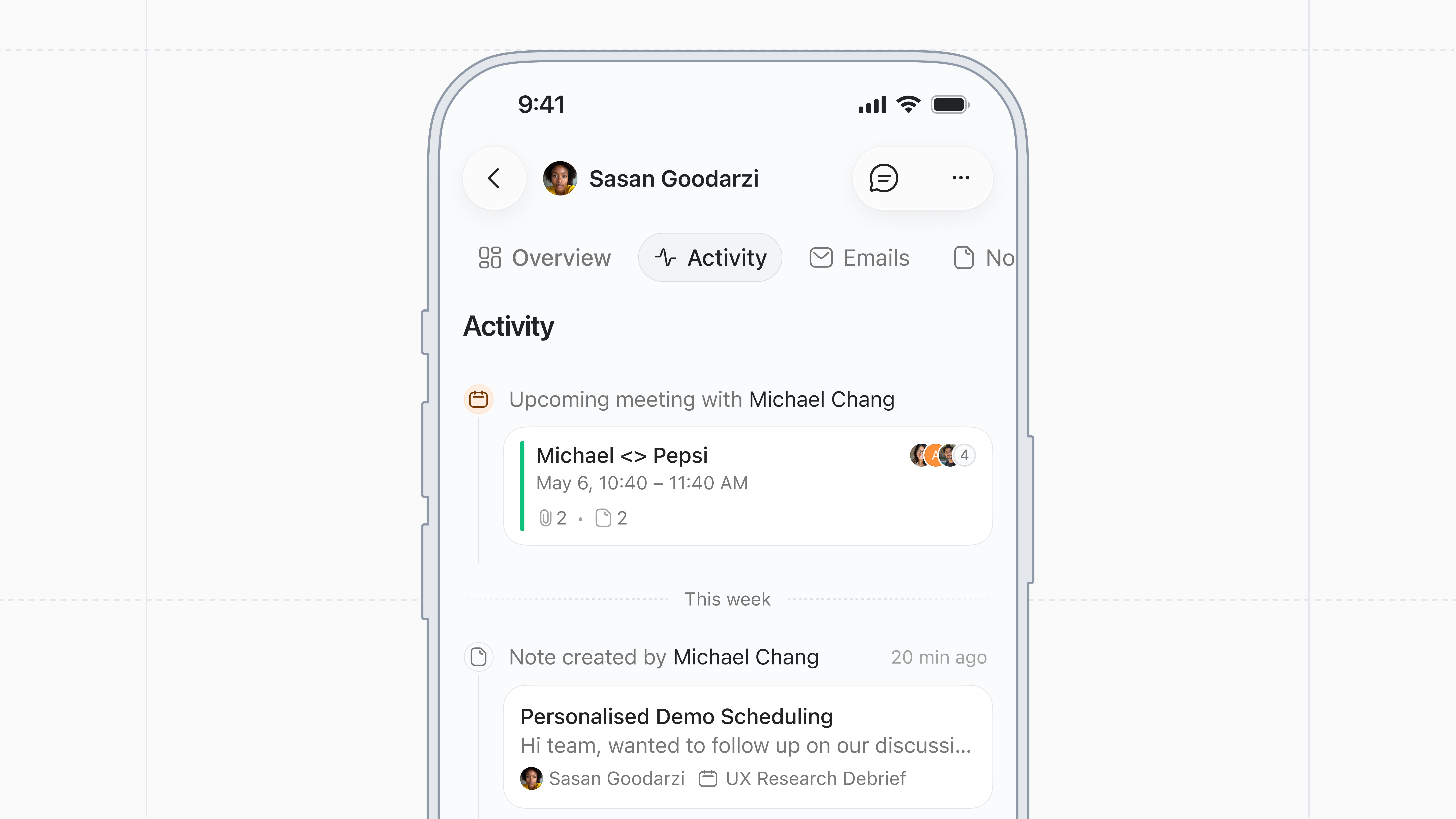 Mobile activity feed | Attio Changelog