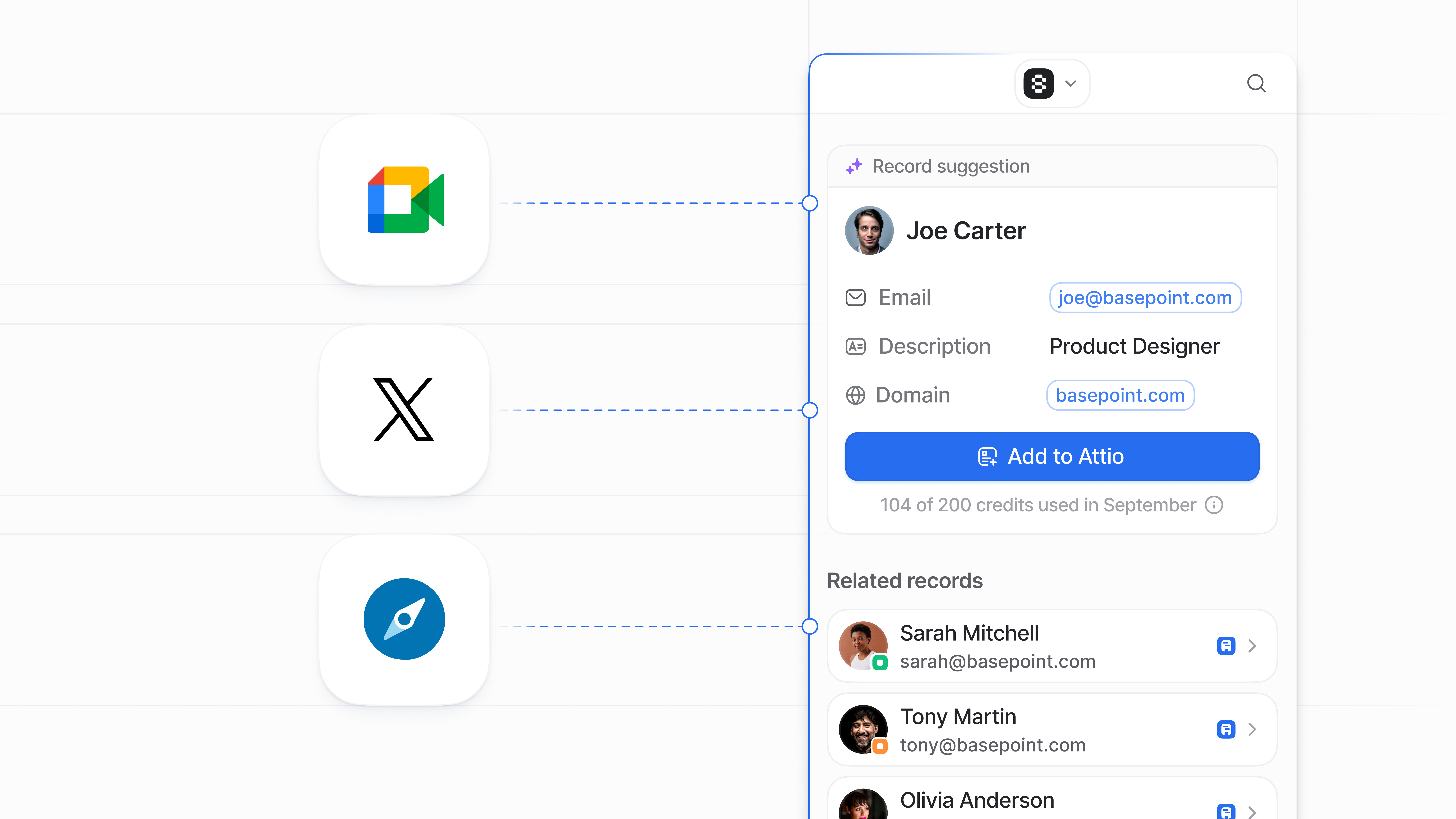 New browser extension integrations | Attio Changelog