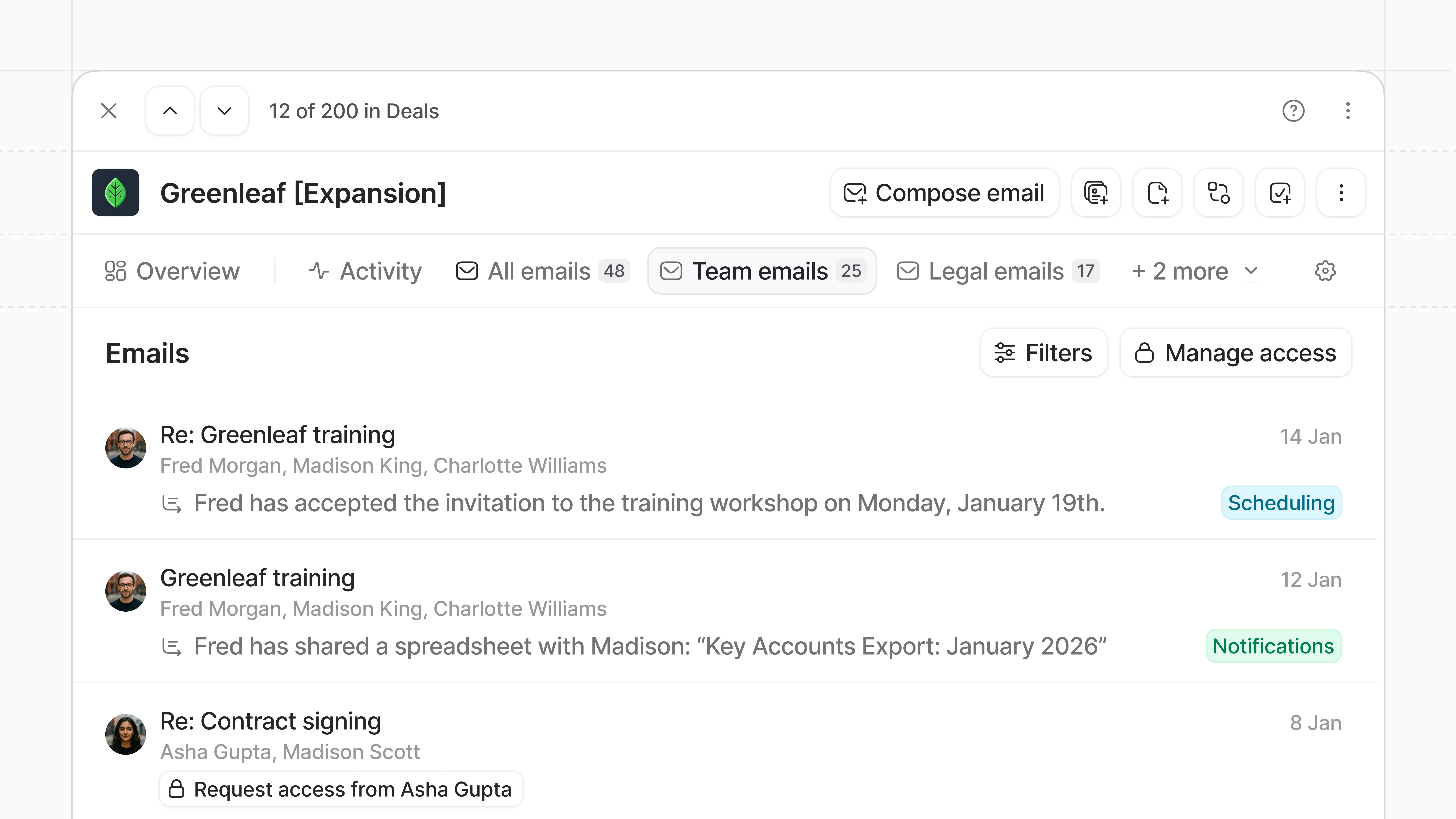 Emails on Deals and Custom Objects | Attio Changelog