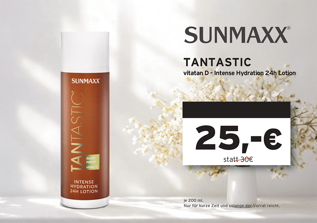 SUNMAXX Solarkosmetik-Aktion: Intense Hydration 24h Lotion