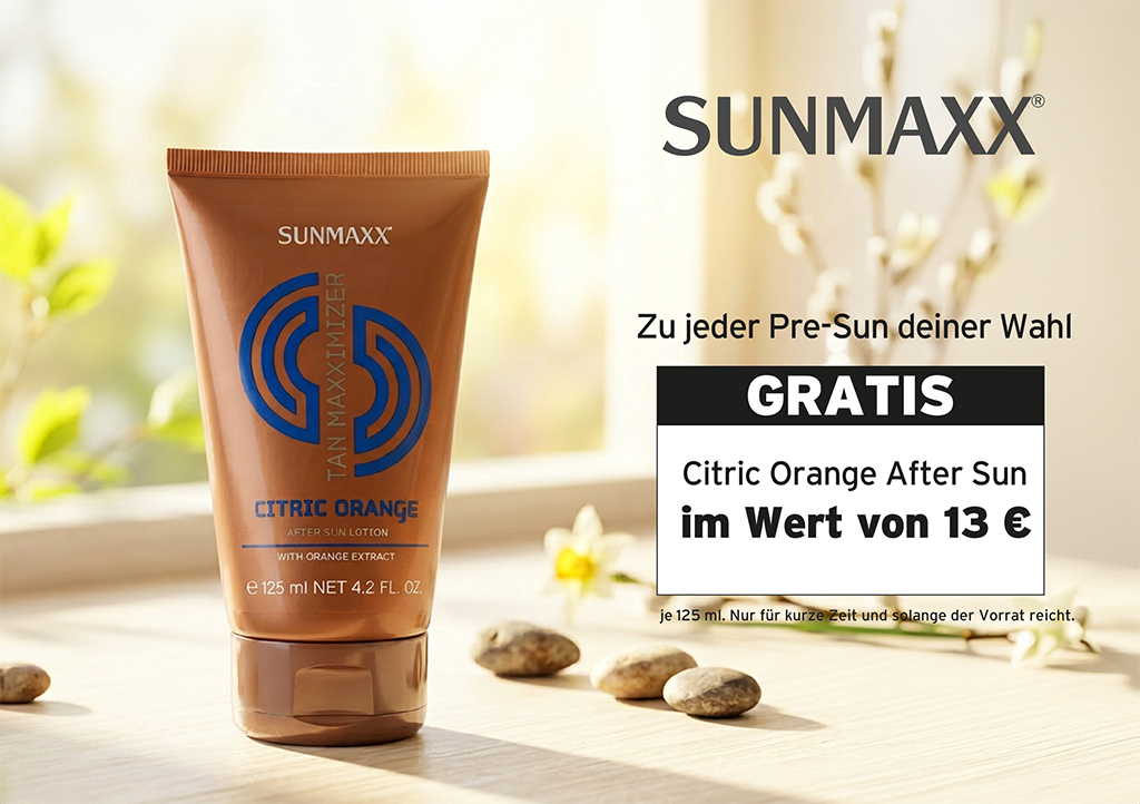SUNMAXX Solarkosmetik-Aktion: TAN MAXXIMIZER citric orange AFTER-Sun