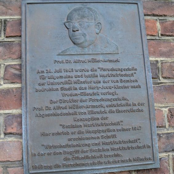 Soziale Marktwirtschaft Gedenktafel Prof. Dr. Alfred Müller-Armack