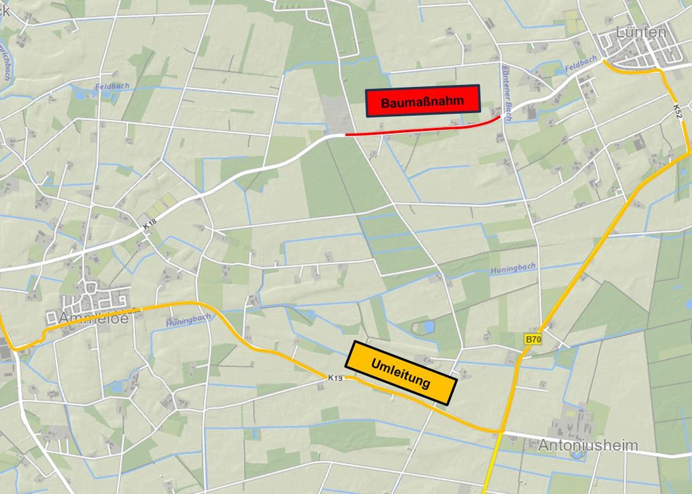 Umleitung Fahrbahnsanierung K18
