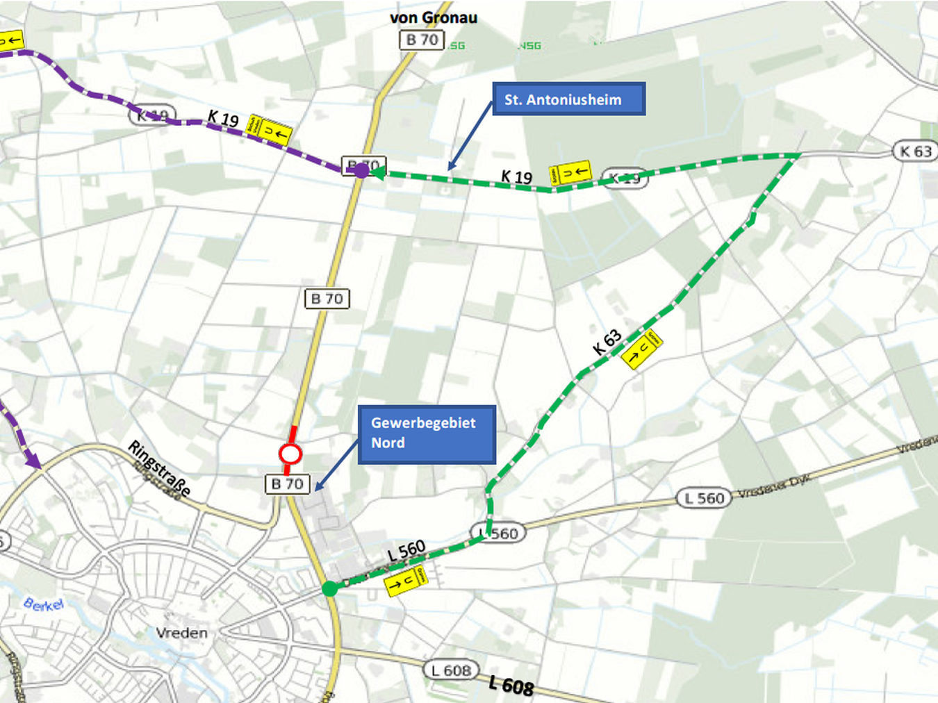 Umleitungsplan KFZ B70