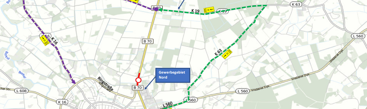 Umleitungsplan KFZ B70