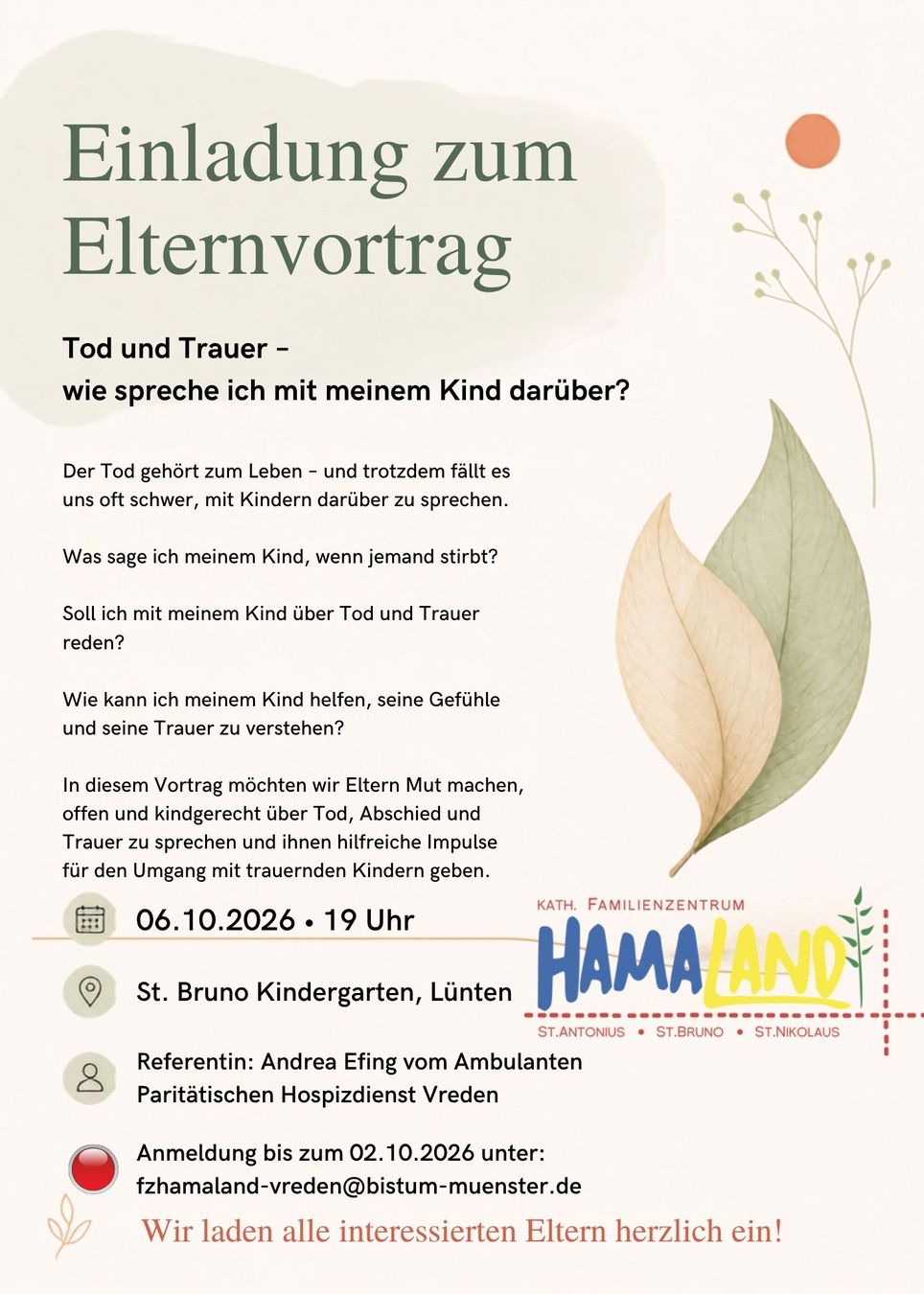 Elternvortrag Tod und Trauer