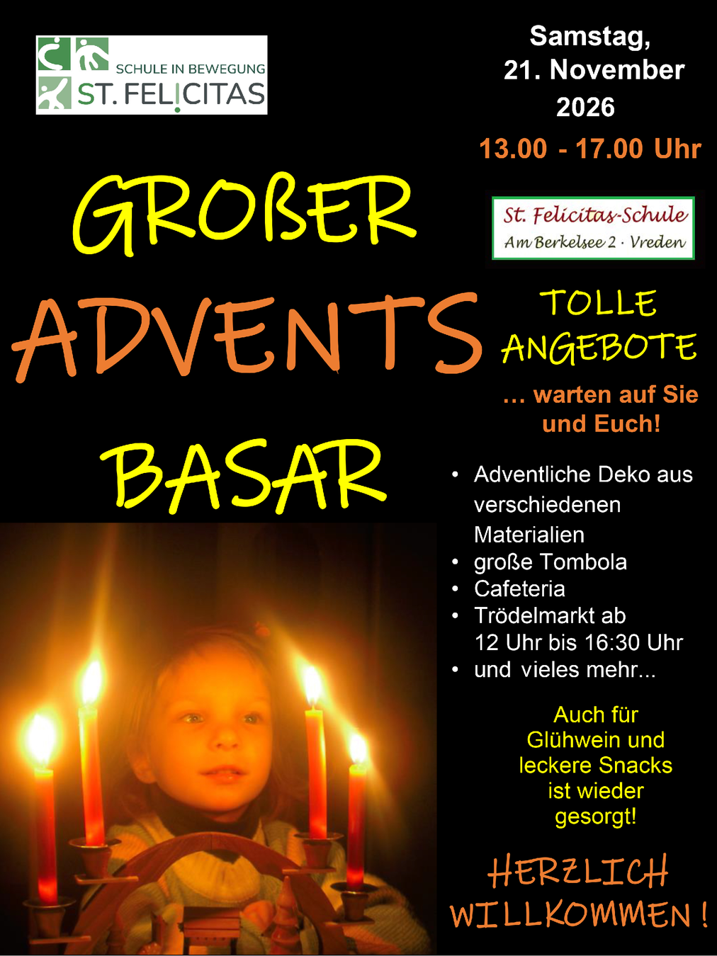 2026-11-21 Großer Adventsbasar Felizitasschule - Flyer