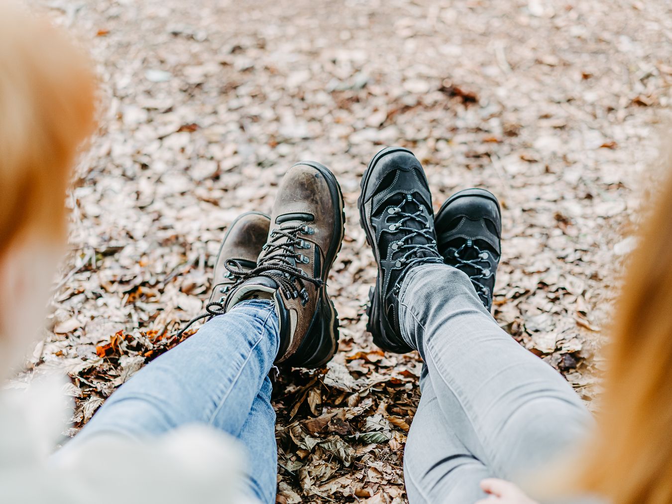 Wanderschuhe bei einer Pause in Vreden