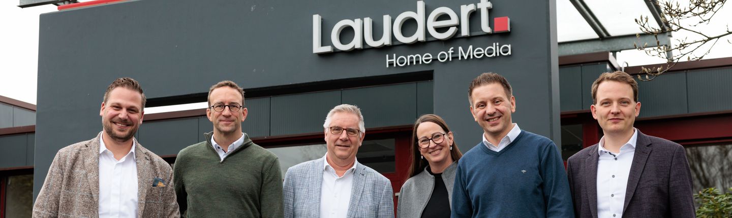 Haben sich im Laudert „Home of Media“ ausgetauscht (von links): Holger Berthues, Michael Terhörst, Jörg Rewer, Anne Lück, Sven Henckel und Dr. Tom Tenostendarp.