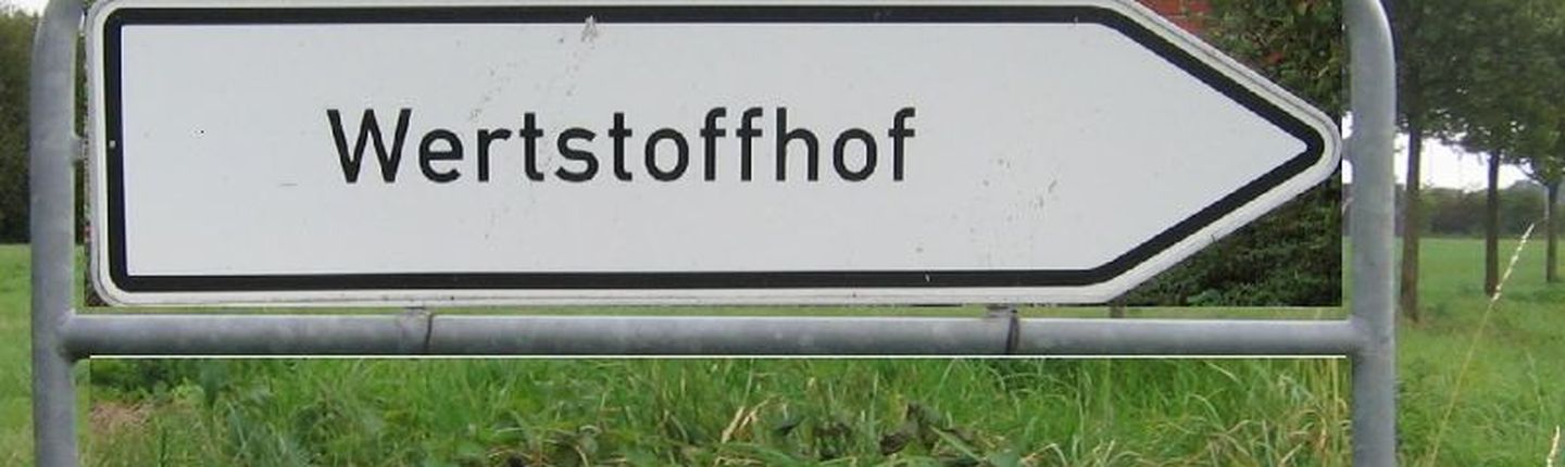 Wertstoffhof Hinweisschild
