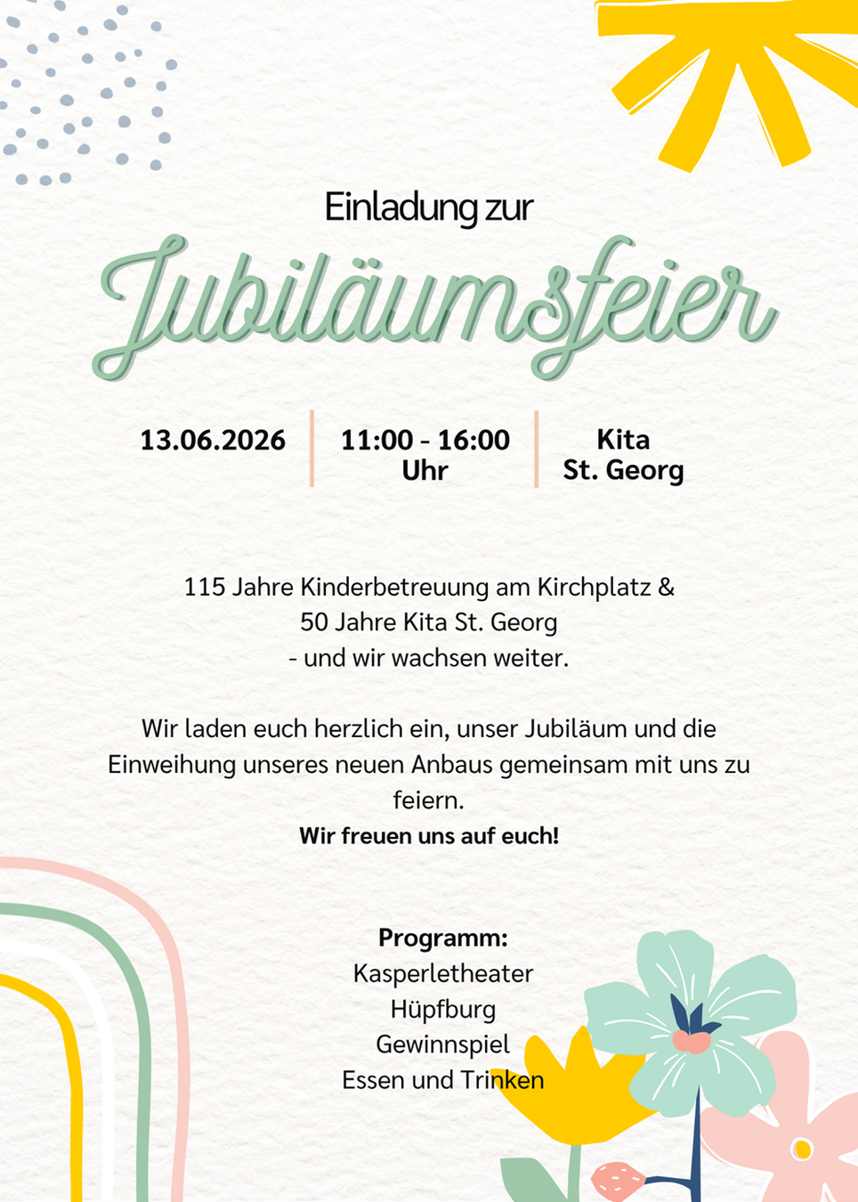 Plakat_Jubilaeum_50_Jahre_Kindergarten St Georg