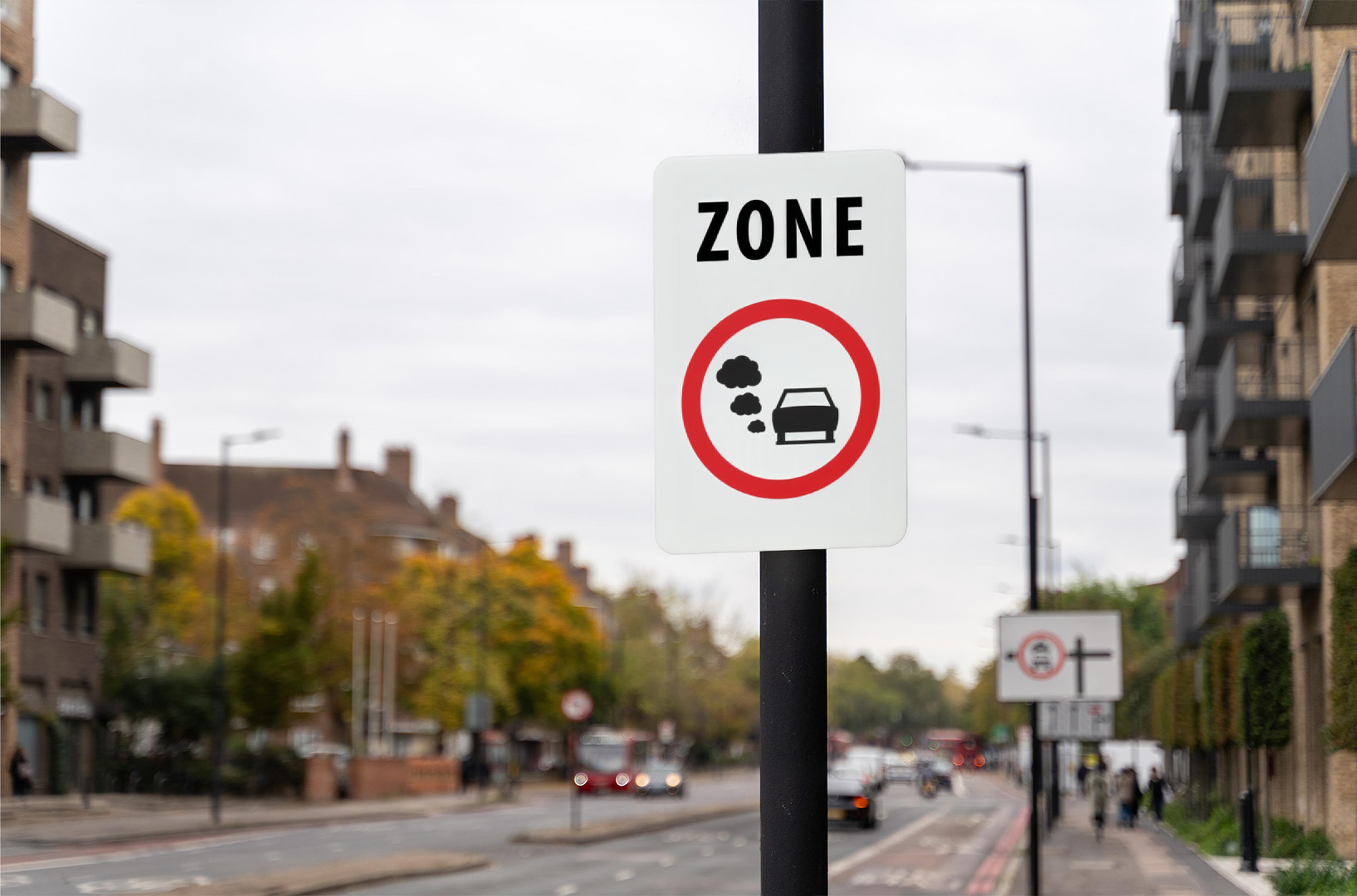 LEZ-bord in stadsomgeving