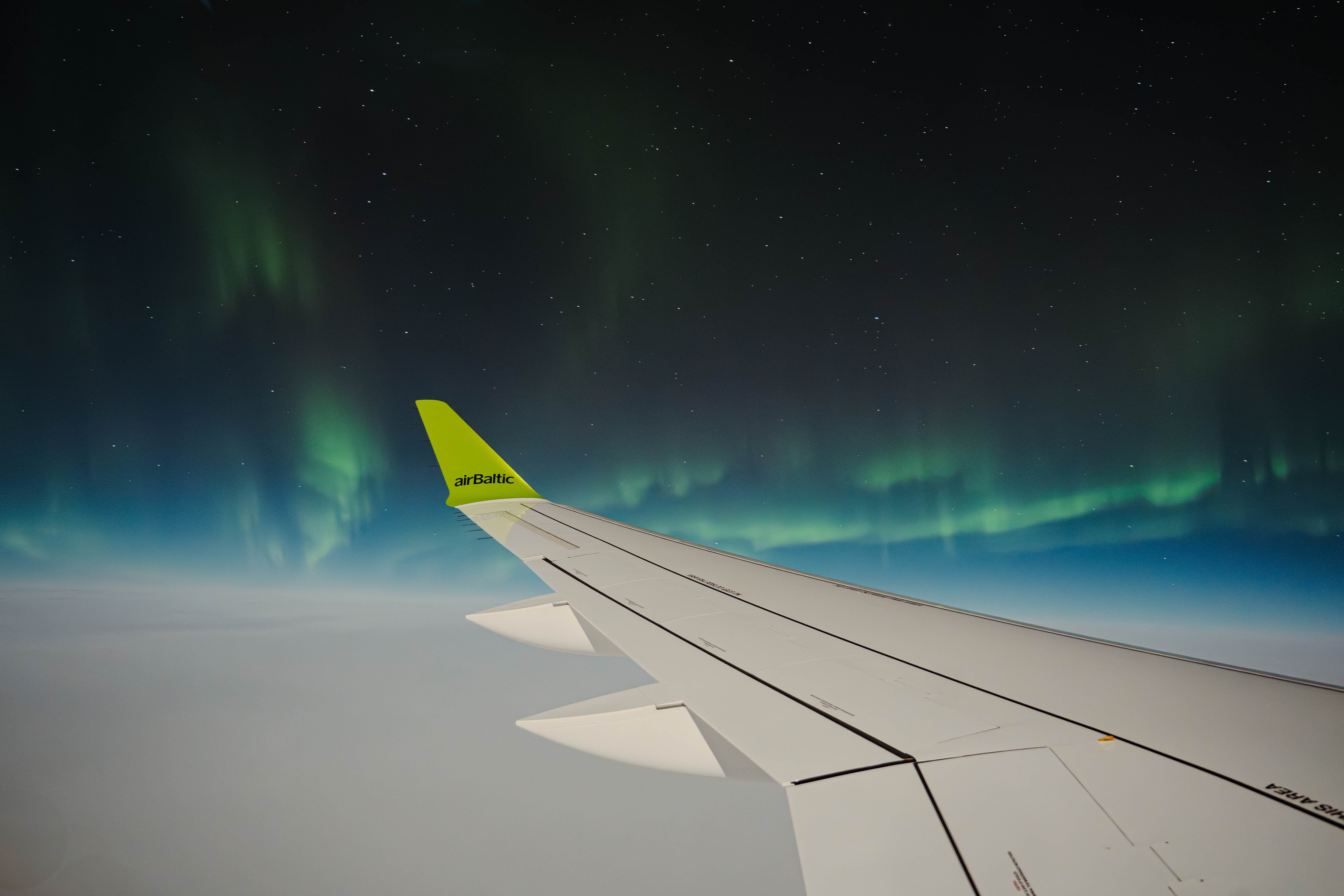 50th aircraft flight Northern Lights