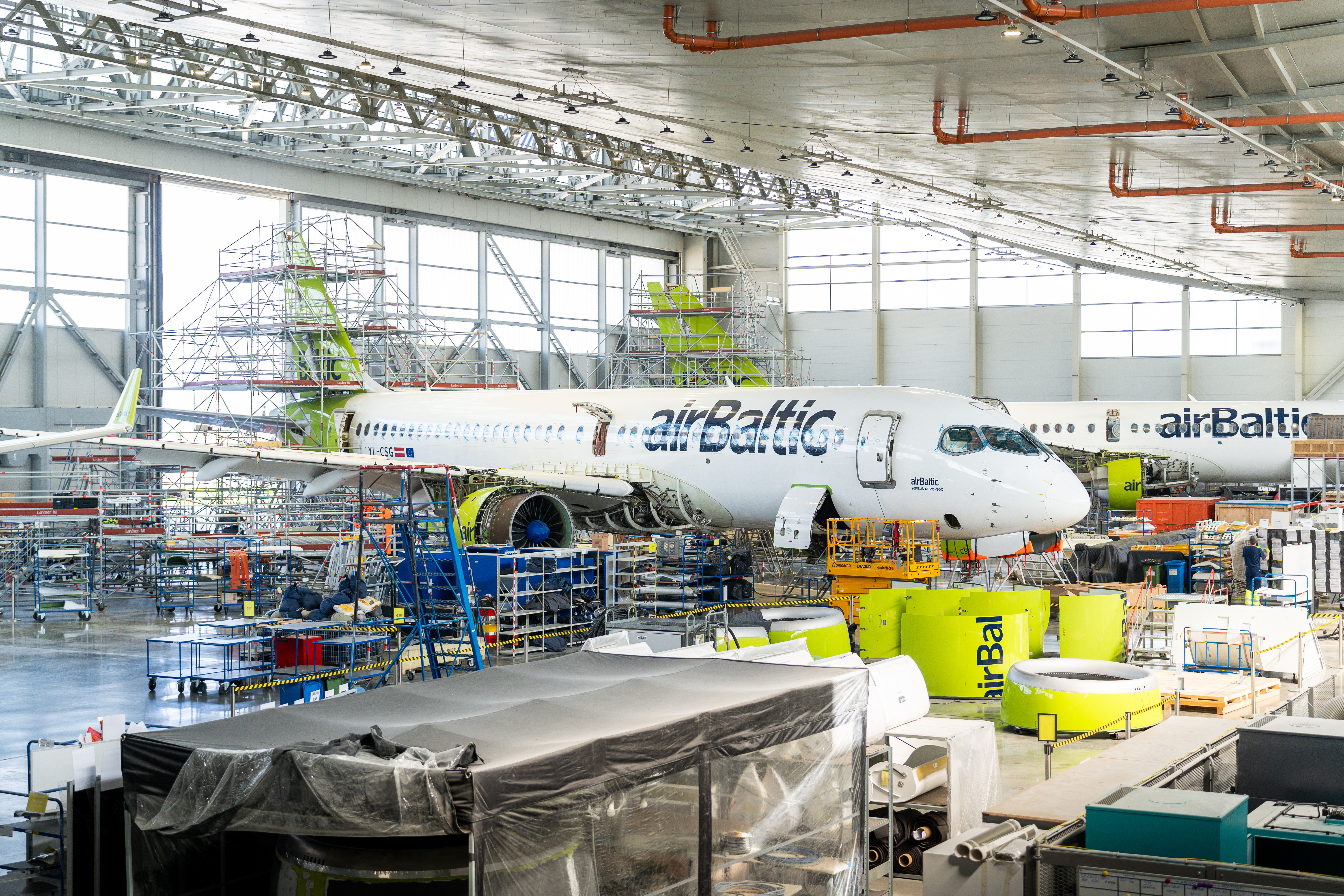 BT aircraft at hangar