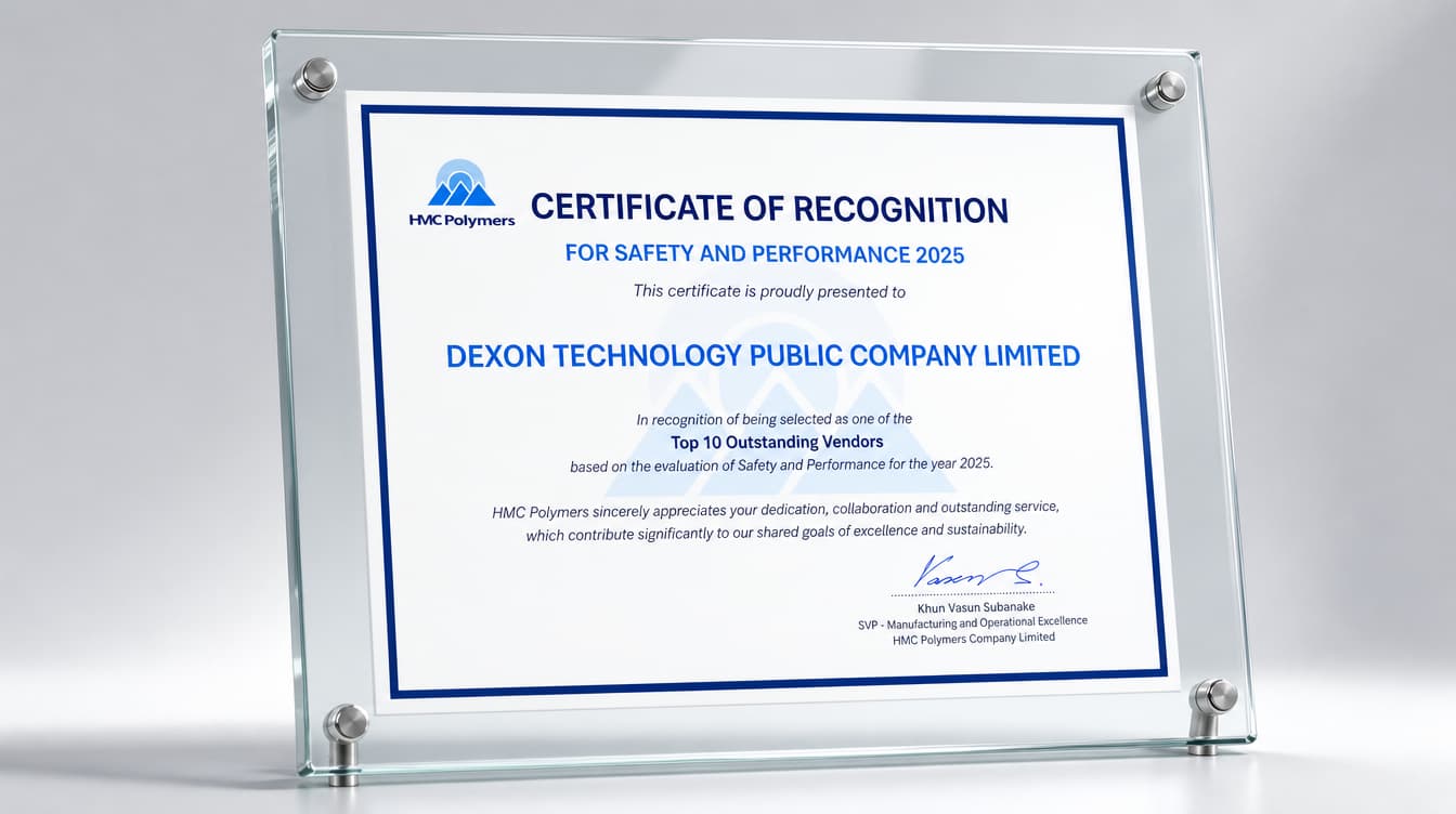 Dexon Named Top 10 Outstanding Vendor by HMC Polymers