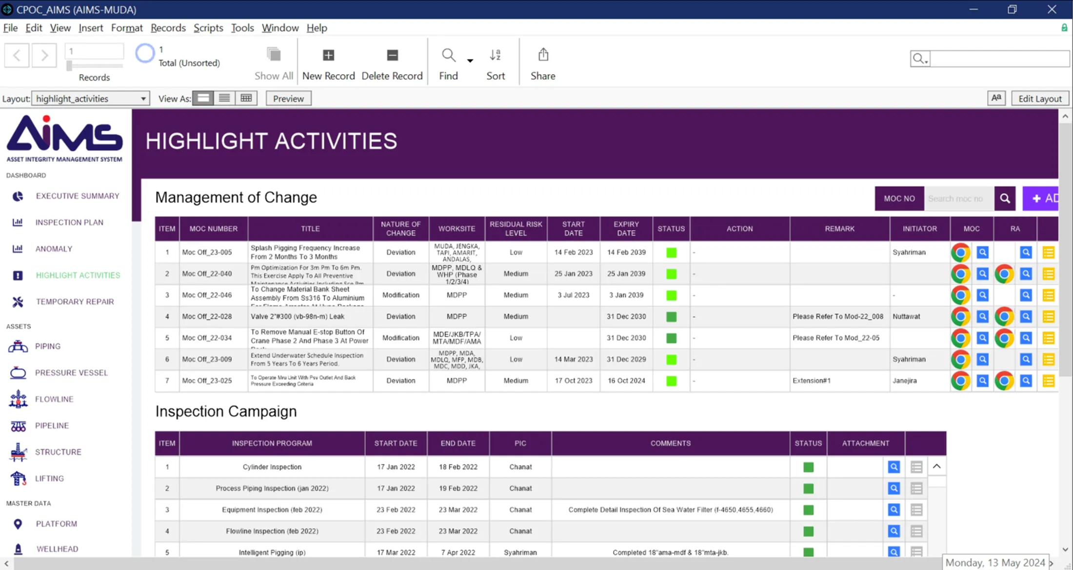 Asset Integrity Management System