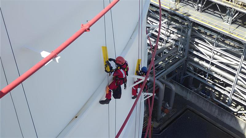 Rope Access Inspection การตรวจถังสูงขนาดใหญ่ในเวลาจำกัด