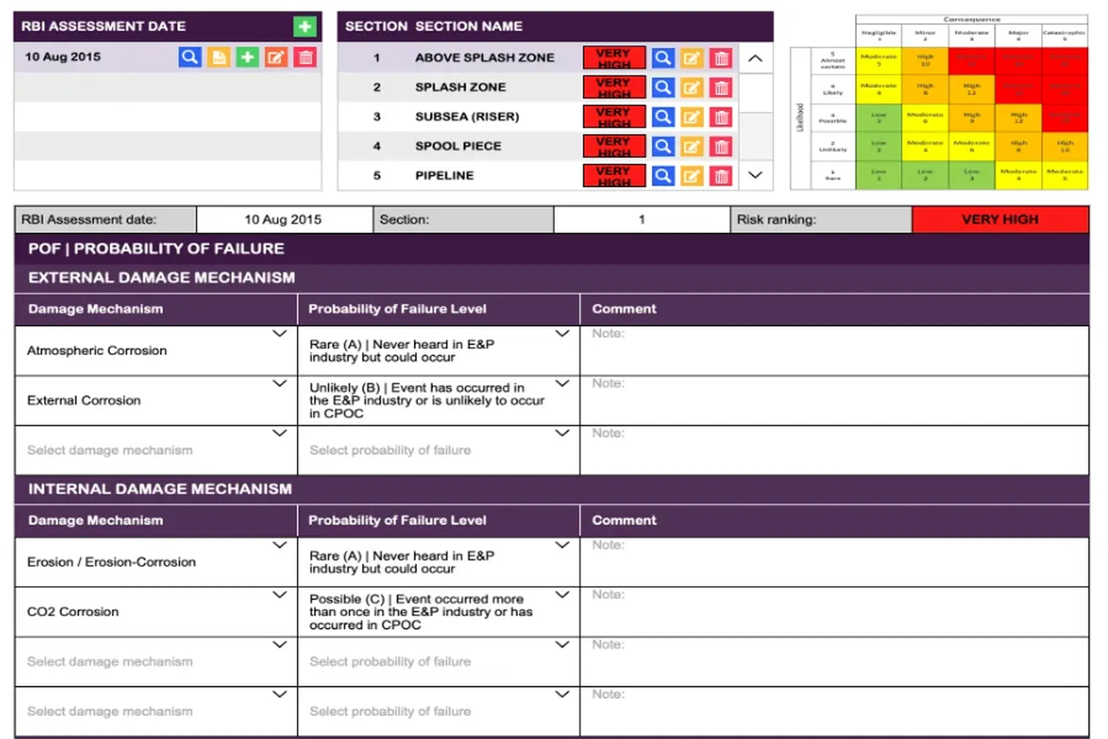Risk Based Inspection Assessment