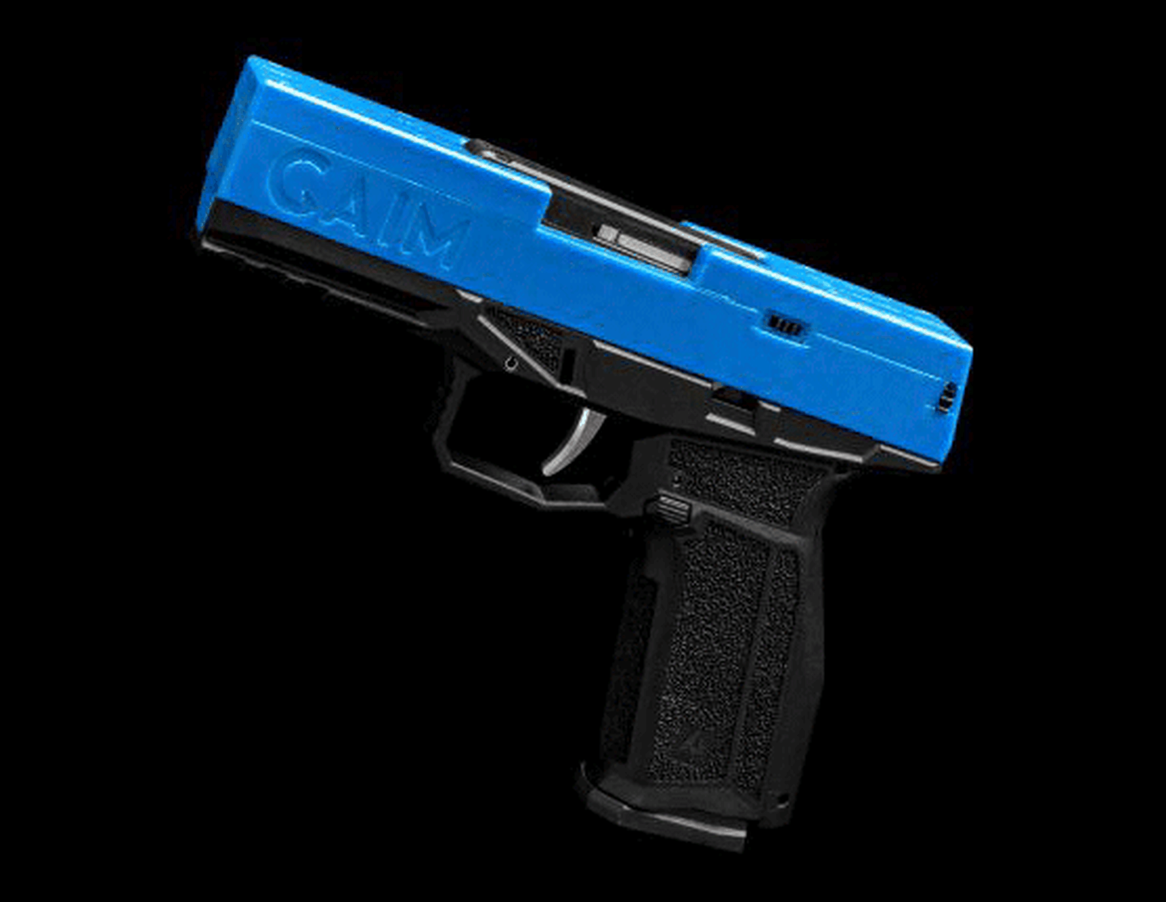 GAIM blue gun Handgun without holder on black background