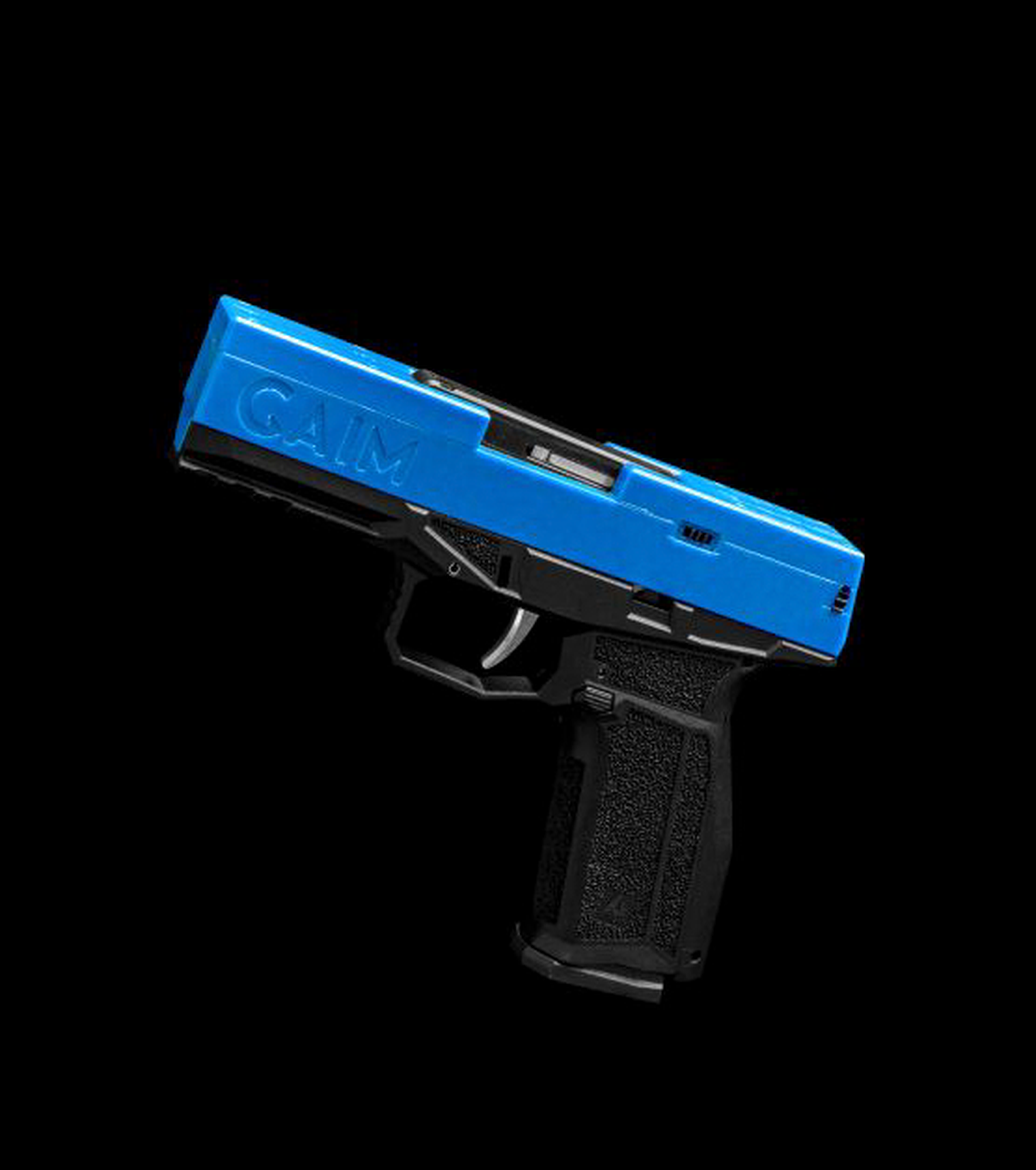 GAIM blue gun Handgun without holder on black background