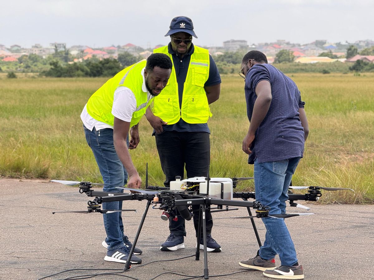P8 long endurance drone training west africa on ground
