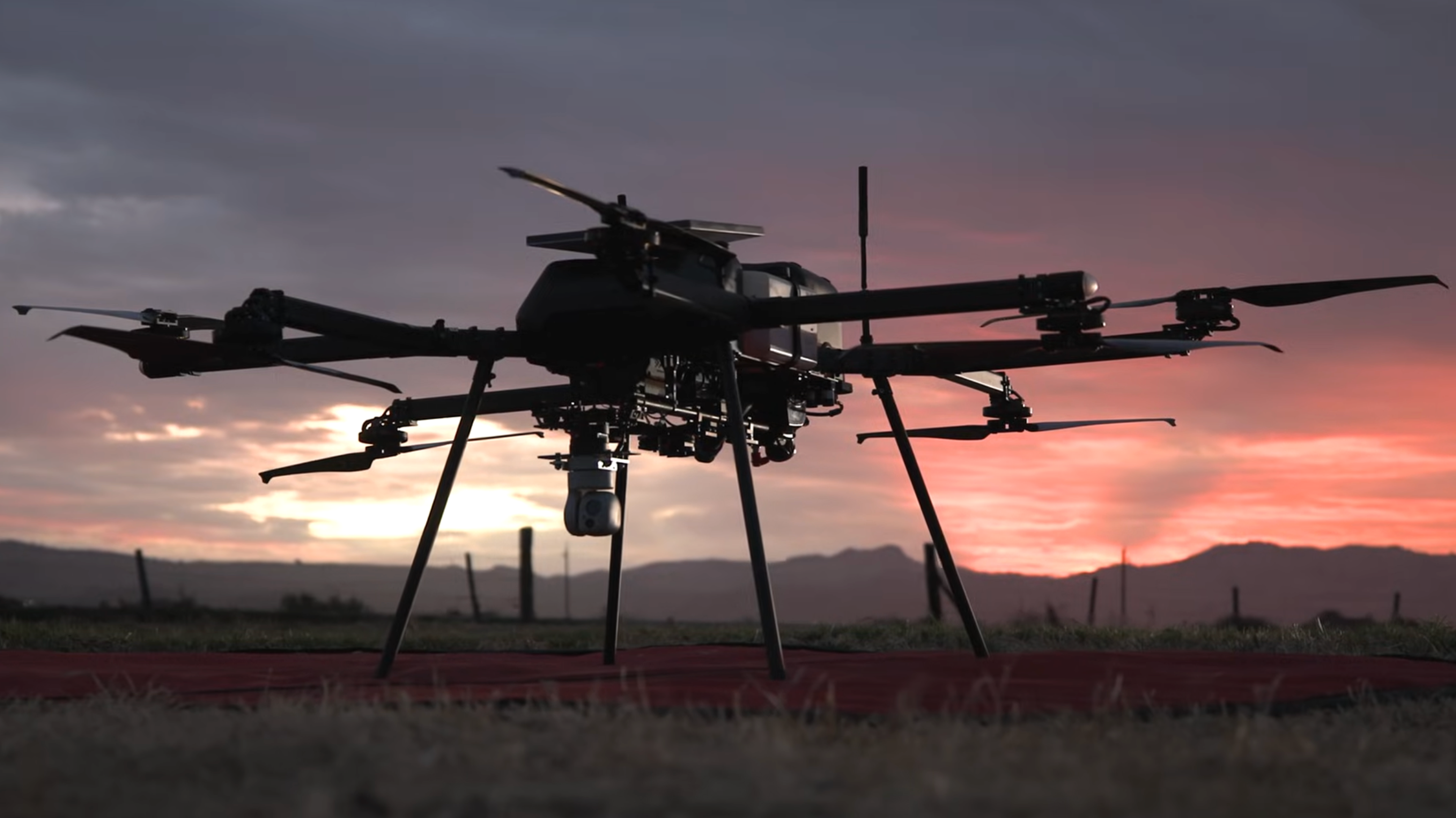 Gas Powered Hybrid Drone Sunset