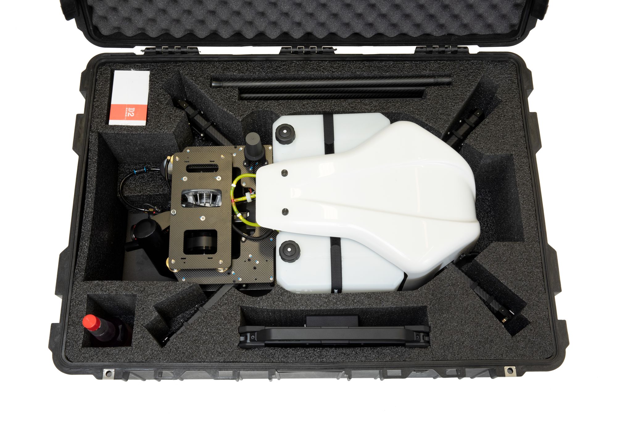 Perimeter 8 hybrid drone in airframe case