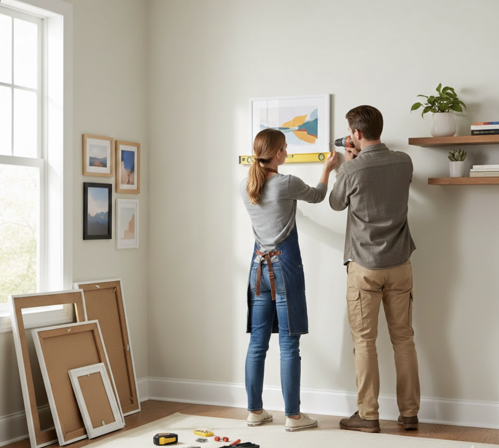 Residential Picture Shelf Hanging