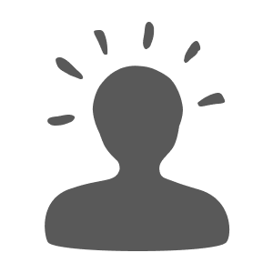 Grau abgebildeter Umriss eines Kopfes als Icon.