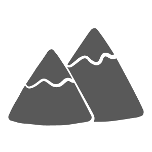 Zwei graue Berge nebeneinander als Icon abgebildet.