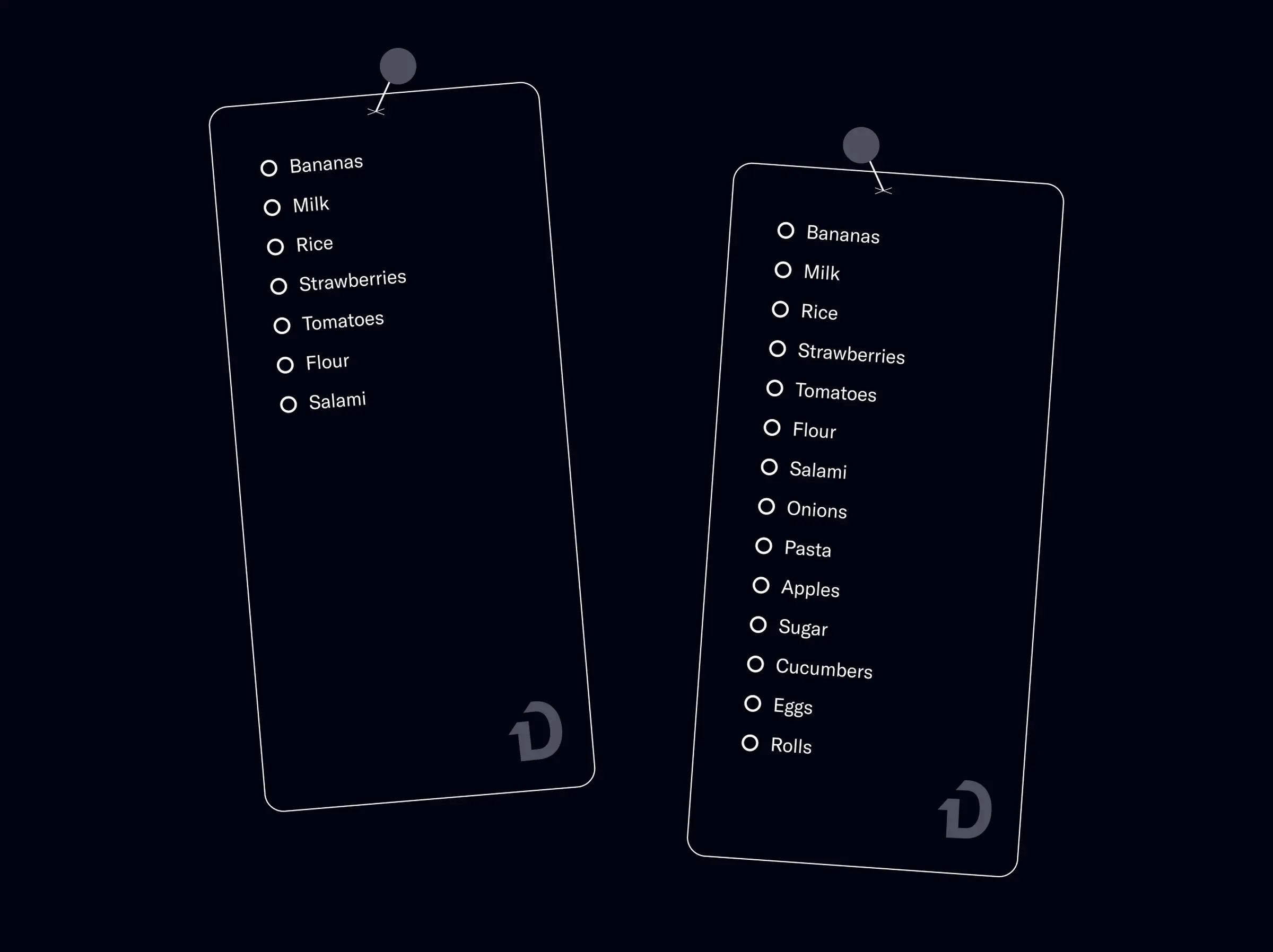 too much information grocery list unsorted
