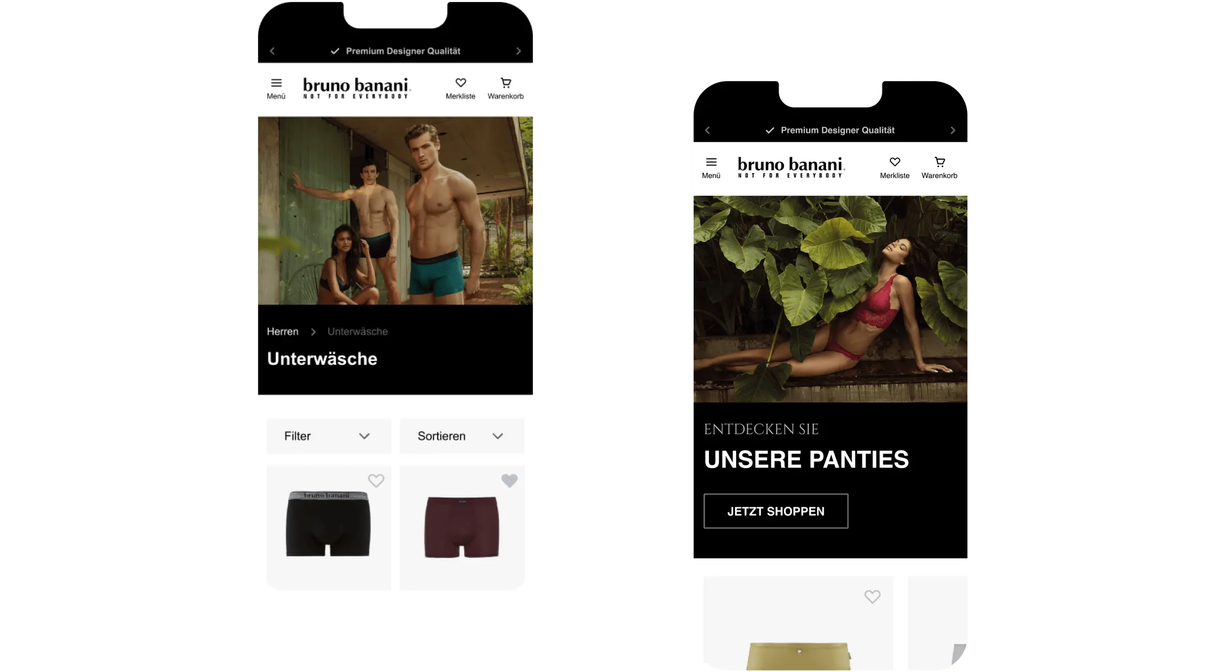 Mobile Screens Bruno Banini Shopware Onlineshop