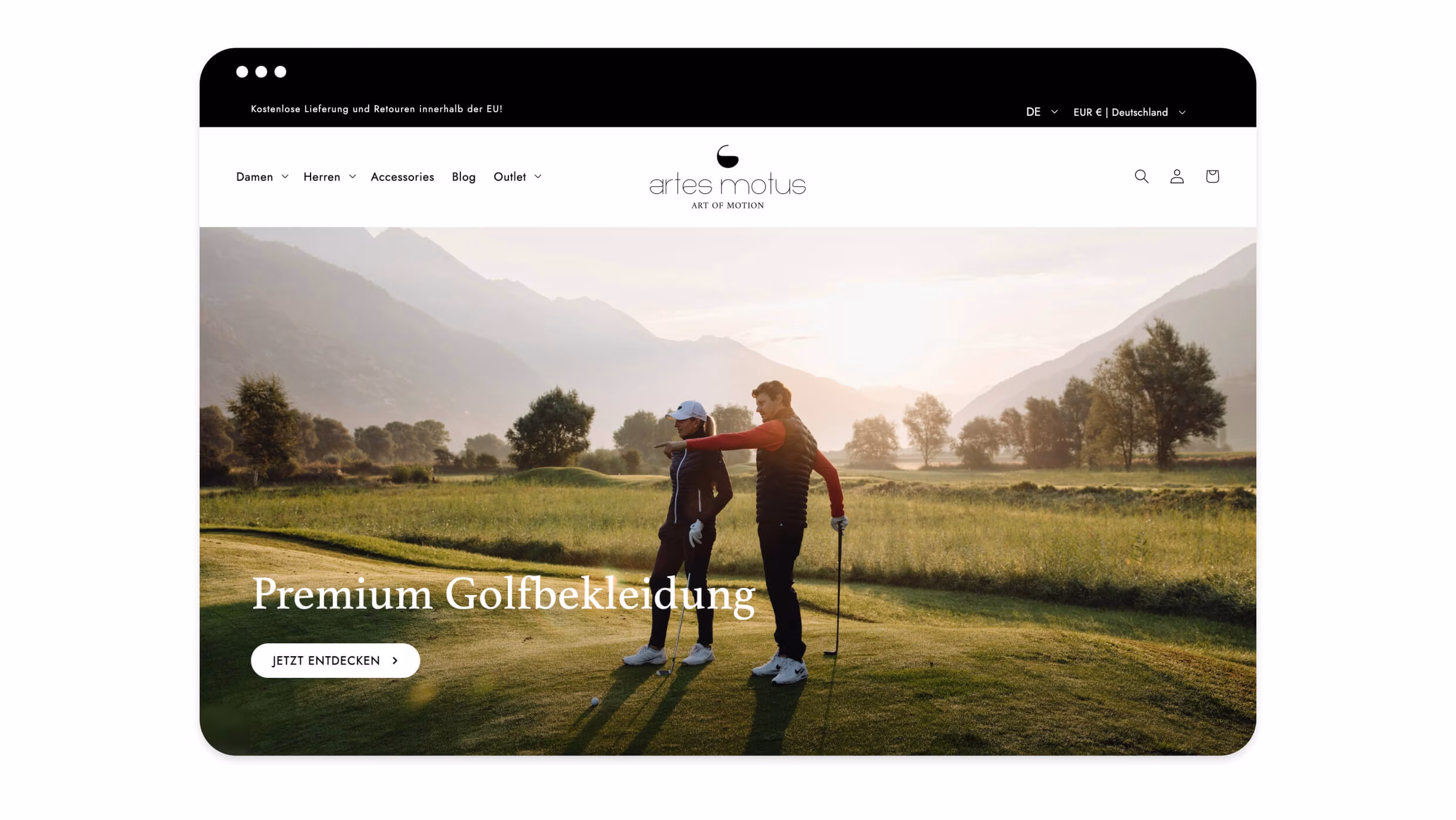 Mockup Homepage Artes Motus